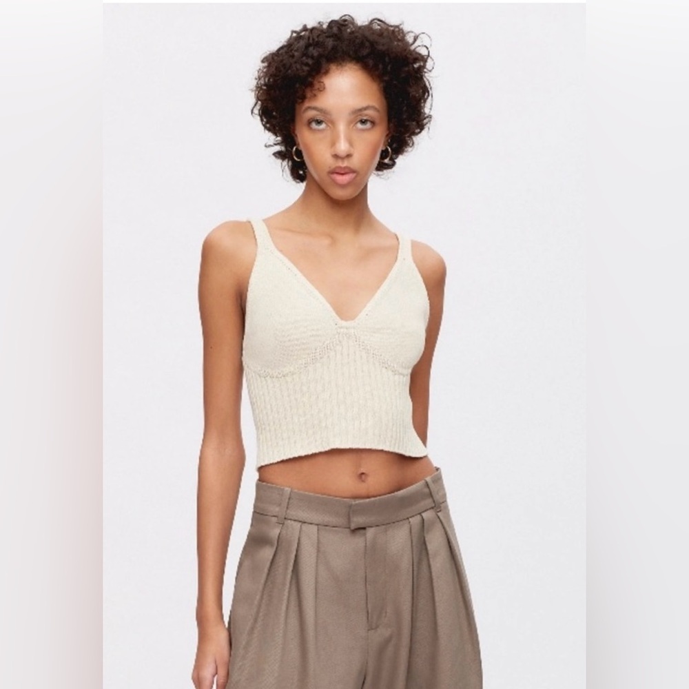 KOTN Cream Knit Crop Top